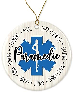 Weihnachtsbaumschmuck Weihnachts-Sanitäter-Anerkennung Danke Sanitäter 2026 Runde Keramik Ornament Elegant Christbaumschmuck Anhänger Premium Weihnachtsanhänger Für Urlaub Party 7.3CM