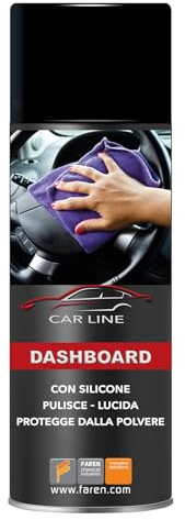 FAREN Dashboard Lucida Cruscotto Auto, Spray Pulitore Lucidante per Interni Abitacolo Macchina in Plastica, Vinile, Legno e Metallo, con Silicone, Effetto Lucido e Antistatico – 400 ml