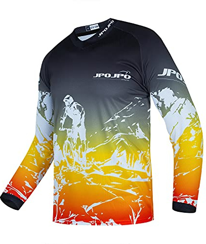 PSPORT Camiseta de motocross de manga larga para niños, para motocross, camiseta de ciclismo de montaña para niños