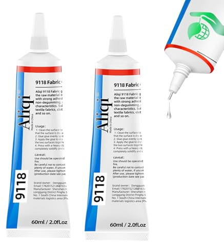 Nimblia 120ml Textilkleber Waschmaschinenfest, Stoffkleber Textilkleber, Fabric Glue für Stoffe, Baumwolle, Leder, Jeans und mehr