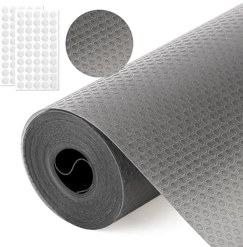 NETFLO Schubladenmatte 45x700cm Eva Schubladenmatte Nicht Klebend | Transparent Schwarz Schubladenfolie Antirutsch Abwaschbar für Schubladen Kühlschrank Schränke mit 100 Klebepunkte