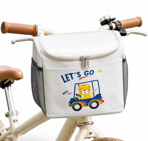 Sukizifa Lenkertasche Fahrrad Kinder Vorne, Wasserdichter Fahrradkorb Kinder Mit Reißverschluss Für Laufrad, Dreirad, Roller Und Scooter, Für Jungen Mädchen