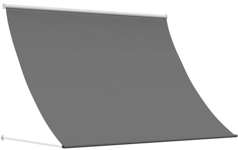 mzdioop Markise Hellgrau 300 x 150 cm aus Polyester mit PU-Beschichtung, verstellbar in Höhe und Winkel, wasserdicht und UV-beständig, für Garten, Balkon, Terrasse