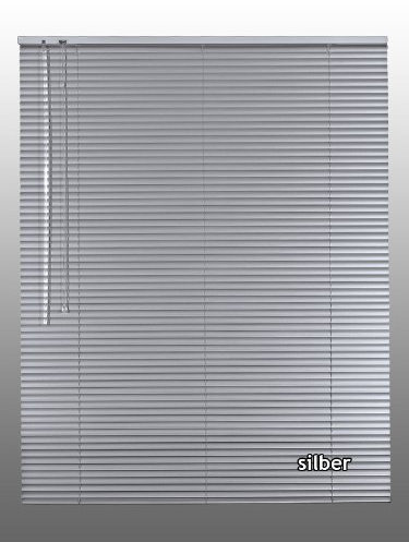 Alu-Aluminium Jalousie Rollo Jalousette 90 x 220 cm / 90x220 cm in Farbe silber - Bedienseite links