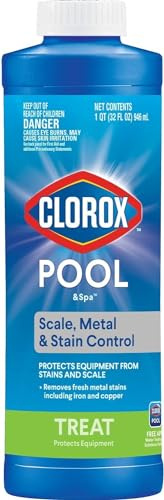 Clorox® Pool & Spa™ simbassängvåg, metall- och fläckkontroll, förhindrar metallfläckar och skalbildning, tar bort metallfläckar, 1 liter (paket med 1)