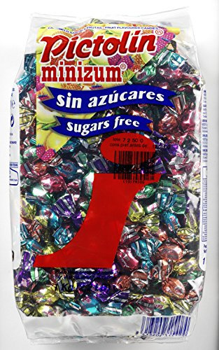 Pictolin - Minizum - Caramelos sin azúcar sabor frutas con edulcorantes - 1 kg