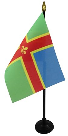 AZ FLAG Bordsflagga Grevskapet Lincolnshire 15x10 cm Plastfot