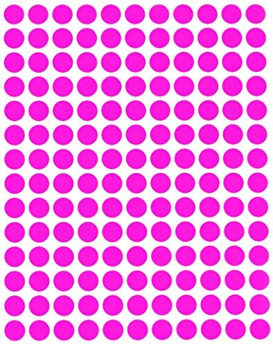 Klebepunkte Neon Pink 10 mm runde Aufkleber - Größe 1 cm Etiketten 2100 Vorteilspack von Royal Green
