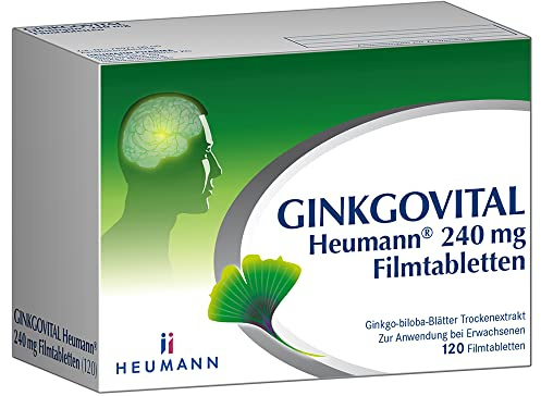 GINKGOVITAL Heumann 240 mg Filmtabletten, Ginkgo-biloba, 120 St. | Trockenextrakt aus Ginkgo-biloba-Blättern, stärkt Gedächtnis & Konzentration, verbessert die Durchblutung*