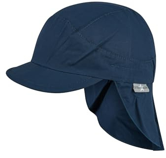 Sterntaler Unisex barnmössa med nackskydd utan band barnmössa, marinblå, 57