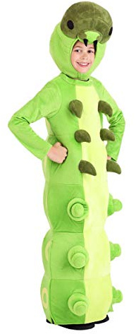 Kids Storybook Green Caterpillar Costume, Plush Caterpillar Costume For Children With Bodysuit And Headpiece