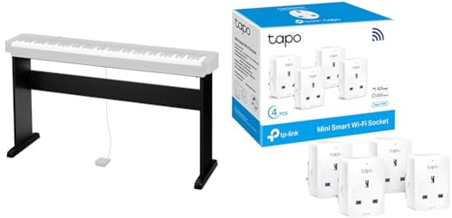 Casio CS46 Wood Frame Stand for The CDP-S110, CDP-S160 and CDP-S360 & Tapo Smart Plug Wi-Fi Outlet, Works with Amazon Alexa & Google Home,Max 13A Wireless Smart Socket