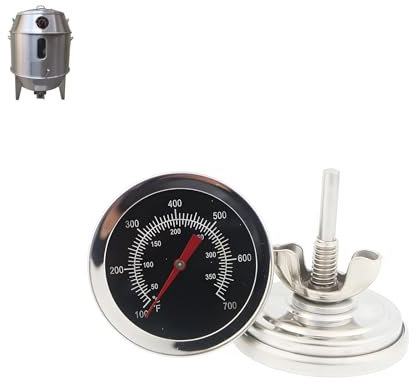 BBQ Thermometer - 52mm Dial Temperature Gauge, Stainless Steel, Instant Read Meat Thermometer for Grilling, Smoker, Oven, and BBQ - Waterproof, High Precision Cooking Thermometer