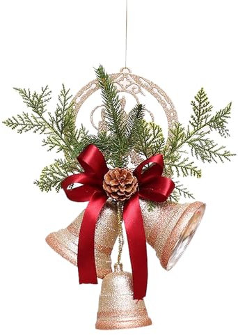 TianWlio Weihnachten Hängende Party Hochzeit Dekoration Weihnachtsdekorationen Gold Rot Große Weihnachtsglocken Goldpulver Drachenglocken Schaufenster Wandbehang Weihnachtsdekorationen (Red One Size)