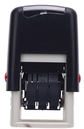 Englischer Datumsstempel, klarer Aufdruck, selbstfärbender Stempel für Büro- und Schulbedarf (Schwarz)