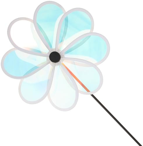 Générique Dispositif Réfléchissant Anti-Oiseaux Moulin à Vent 25 Cm PVC Transparent 8 Pales Colorées pour Jardin Extérieur Terrasse Pelouse Décoration et Protection