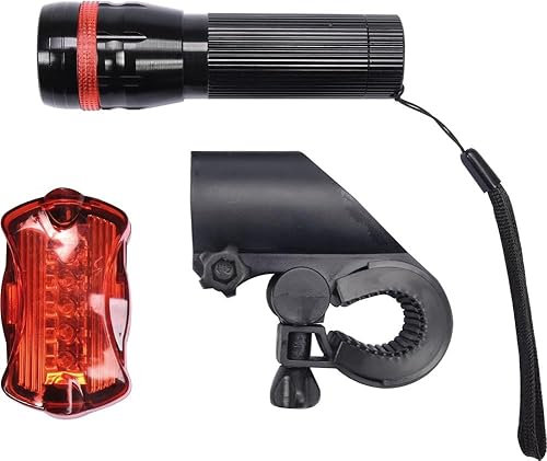 Éclairage Vélo VOREL| Lampe de Velo Rechargeable,5 Phare de Vélo LEDs Puissante et 7 Feu Arrière modes de Luminosité Éclairage, Anti-éblouissement pour Cyclysme VTT, Poussette et Camping