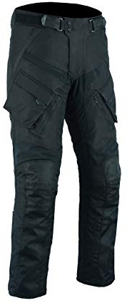 BOSmoto Sportliche Motorrad Hose Mit Protektoren, wasserdicht, Motorradhose mit Oberschenkeltaschen (M, Schwarz-6566)