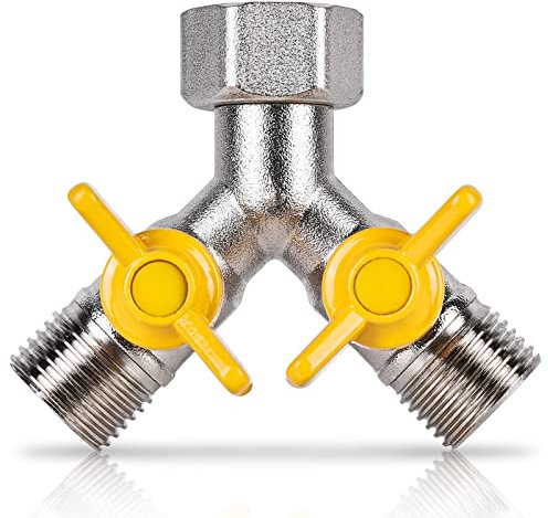 Valvola di commutazione 1/2 pollice Y distributore valvola in ottone raccordo acqua Y distributore acqua con rubinetti di intercettazione per soffione doccia braccio doccia lavatrice tubo da giardino