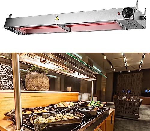 VFDZ Sospeso Lampade Scaldavivande Cucina, Acciaio Inossidabile(1pcs,150cm) | Lampada Riscaldante a Infrarossi, Sospeso Lampada Riscaldante Buffet, Isolamento Alimentare, Temperatura Regolabile 30-85℃
