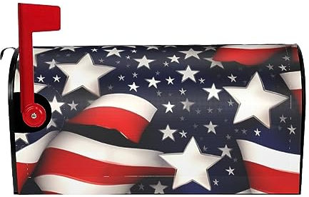Copertura magnetica per cassetta delle lettere con bandiera americana, stelle e strisce, scudo decorativo per esterni realizzato in tessuto Oxford impermeabile