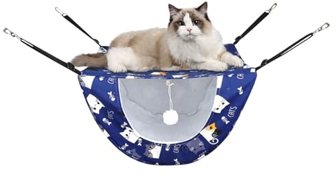 Anulely Hamac pour animaux de compagnie pour cage, Lit suspendu pour cage hamac pour chat, Hamac balançoire Double couche pour animaux de compagnie, lit pour petits chiens, hamsters, cochons d'Inde et