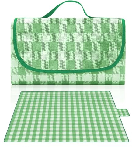 HW CASA Coperta Picnic Impermeabile, Tappeto Campeggio Pieghevole Leggero, Tovaglia Picnic 200 x 200 CM Coperta Da Picnic Coperta Da Campeggio