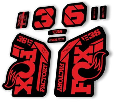 Autocollant de rechange pour fourche Fox 36 2021 E Bike Series Rouge (brillant)