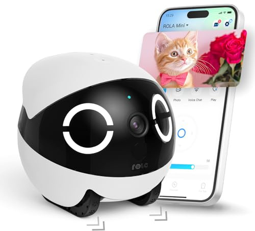 Enabot ROLA Mini FamilyBot – Mobile Pet Robot with 2K Camera and App | A mobile pet companion with 2K video, whole-home movement, app control and two-way audio for daily interaction.