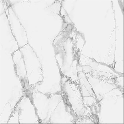 VILO SPC Vinylboden Calacatta snow, 60x60cm, Klick-System, 100% wasserfest, strapazierfähig, für Fußbodenheizung geeignet, schall- und wärmeisolierend, pflegeleicht, 4 Stück, 1,44m2
