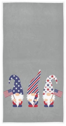 Händehandtuch Patriotische Graue 4. Juli GNOME American Reisehandtuch Saugfähige Gästetuch Schnell Trocknend Sporthandtuch Für Damen Hotel Sport 40X70Cm