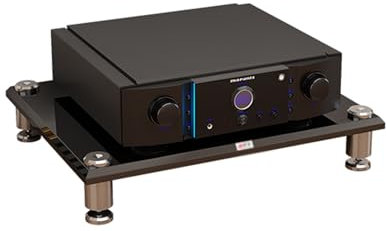 STCERY Design HiFi Rack aus Holz & Stahl, Etagen Stereo-Komponenten-Rack/Schrank, 1/1/3/4-stufiger AV-Medienständer, HiFi-Rack-Ständerschrank, für Wohnzimmer Büro(12.5cm/4.9in)