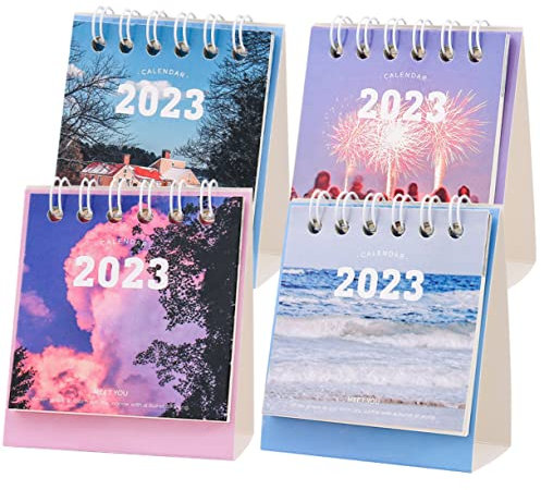 STOBOK 4stücke Tischkalender Für Dekorativer Kleiner Kalender Spiral-tischkalender Als Ornament Elegant Für Zuhause Und Büro Aus Hochwertigem Papier Mit Langer Lebensdauer