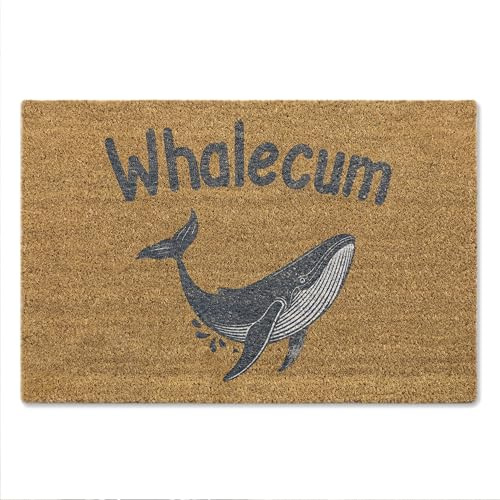 A1 Graphics Ltd Whalecum Doormat Funny Whale Pun Welcome Mat, Rude Humour Gift, Novelty Door Mat for Adults, Naughty Housewarming Present