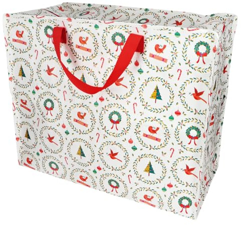 XXL Riesentasche Classic Christmas Aufbewahrungstasche mit Reißverschluss ca. 58×28×48 cm Weihnachten