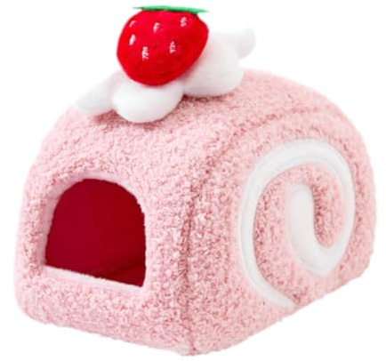 perfk Cama para hámster, Cueva para cobayas, Suave, para Invierno, Nido para Dormir para Chinchillas, Hurones, jerbos, Mascotas pequeñas enanas, Rosa