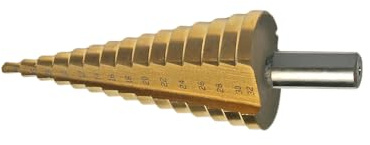 SW-Stahl 82412SB Stufenbohrer HSS-G TiN - 4-32 mm Metallbohrer 15 Stufen | Schrittbohrer titan-nitriert für Stahl & Blech - Konusbohrer für Industrie - 2 mm Bohrschritte Blechbohrer konisch
