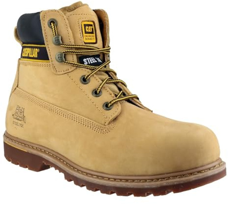 Cat Footwear Holton Steel Toe S3 HRO SRC, Botas de Trabajo Hombre, Honey, 42 EU
