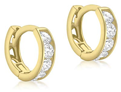 Carissima Gold Damen Kubik Zirkonia 9 mm Huggy Ohrringe 9k (375) Gelbgold