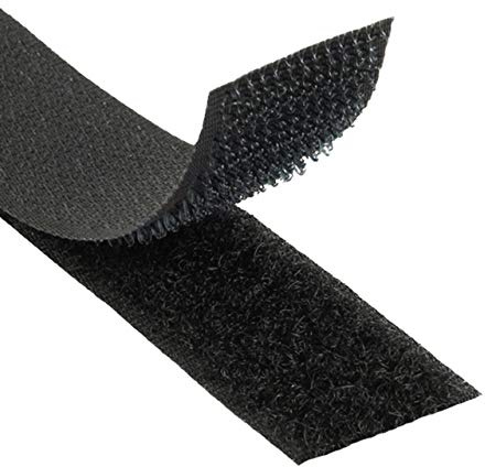 KLEBESHOP24 Kardborreband för sömnad – hake och ögla, utan lim/svart, 38 mm x 8 m