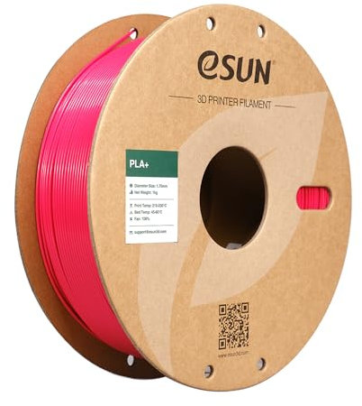 eSUN PLA+ Filament 1.75mm, 3D Drucker Filament PLA Plus, Maßgenauigkeit +/- 0.03mm, 1kg Spule (2.2 LBS) 3D Druck Filament für 3D Drucker, Magenta