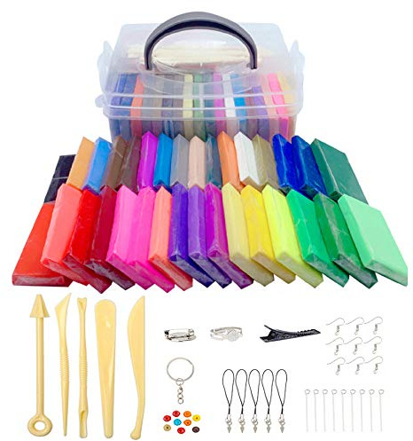 Xrten Polymerpaste, 32 Farben, ungiftige Modelliermasse, DIY, Modellierwerkzeug, Zubehör