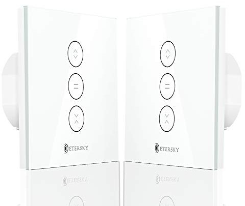 Smart Rolladenschalter, Etersky Rolladen Zeitschaltuhr Smart Jalousien Schalter mit Touch Panel, Kompatibel mit Alexa Echo und Google Assistant, App Fernbedienung/Timer