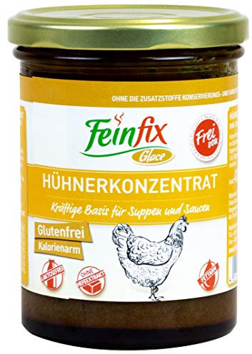 Feinfix Hühnerkonzentrat 420g für 10 Liter Hühner-Fond | für Suppe und Sauce | Huhn Fond Konzentrat Frei von | Glutenfrei | Kalorienarm | Laktosefrei | Ohne Hefeextrakt | 7A-Y9LY-KPOQ
