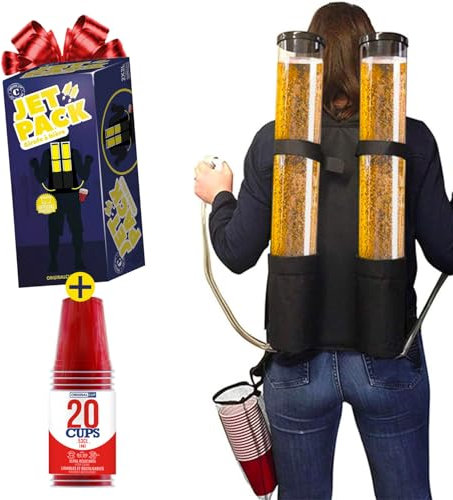 Dispensador de Bebidas Duo |Beer Jet Pack |Backpack 2 Tanques de 3L | 2 boquillas de Cerveza | Bebidas | Fiesta | OriginalCup®