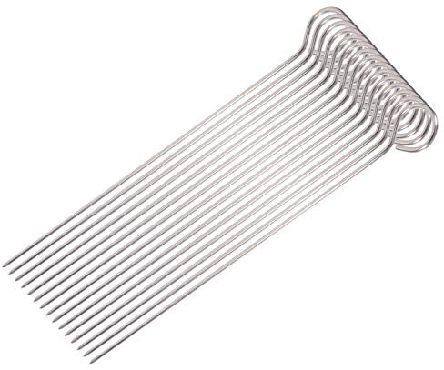 Hemoton 30Pcs Turkey Stainless Steel Meat Roasting Trussing Needles Barbecue Grilling Skewers for Trussing Turkey Poultry
