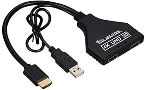 cablecc Cable adaptador de extensión de interruptor divisor hembra 1.3 a doble hembra compatible con HDMI con alimentación para laptop HDTV 1080P