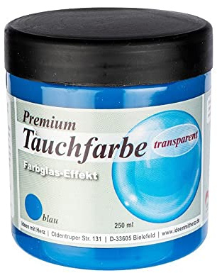 Ideen mit Herz Premium-Tauchfarbe mit Farbglas-Effekt | 250 ml (blau)