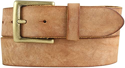 BELTINGER Gürtel mit altmessing Gürtelschnalle aus weichem Vollrindleder 4 cm | Jeans-Gürtel 40mm | Ledergürtel Vintage-Look