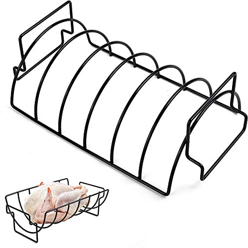 WDDY Porta Costolette BBQ, Supporto per Arrosto Bistecca, Metallo Supporto per Arrosto Bistecca, Supporto di Cottura per Costine, per Pollo Manzo Costoletta d'Agnello Costolette